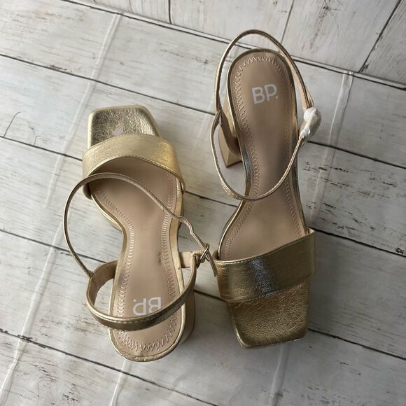 BP Noella Platform Heels Platforms Gold Size 8.5 - Picture 8 of 11